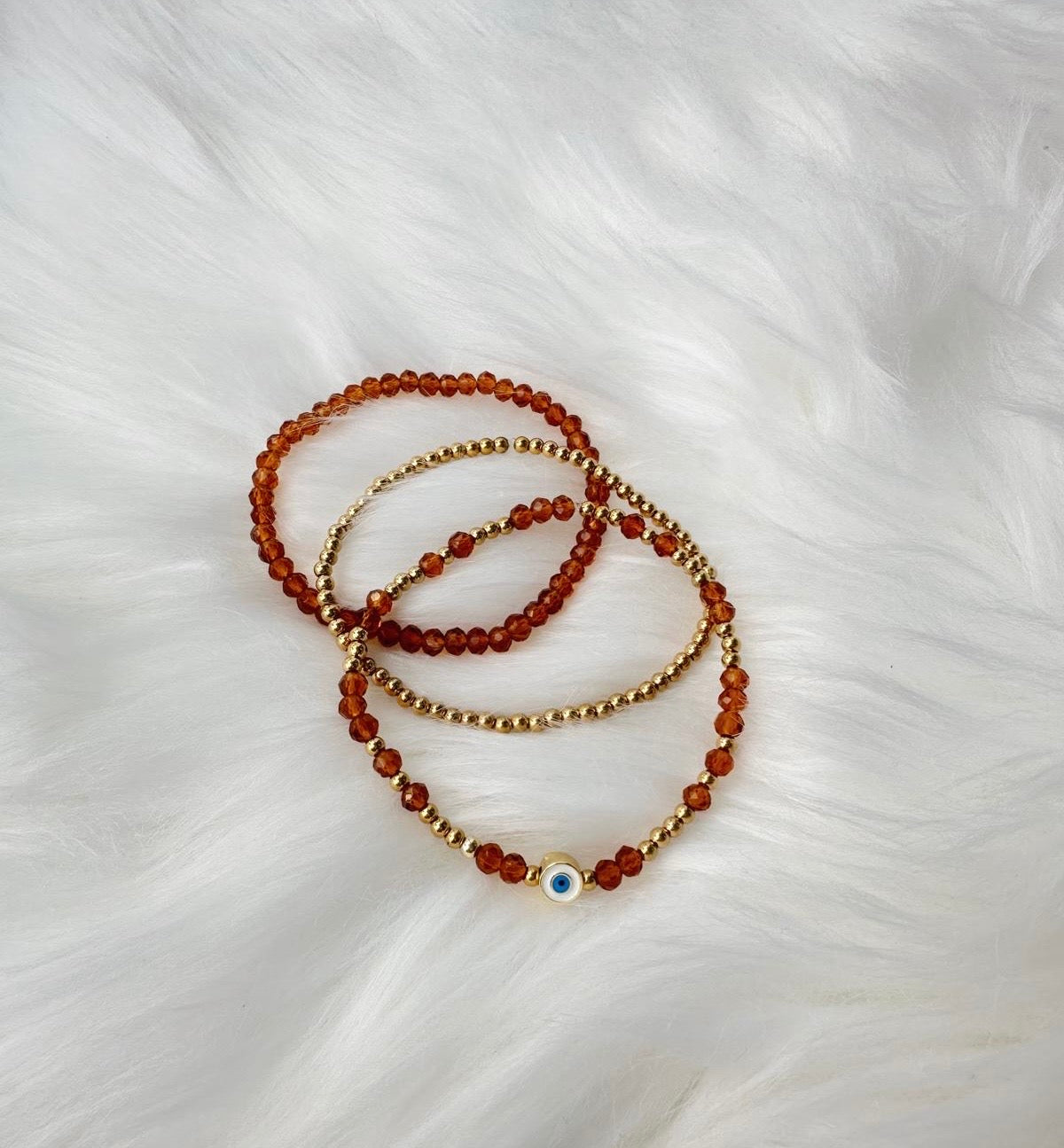 Evil Eye Three Bracelet Set- (Heart or Round)